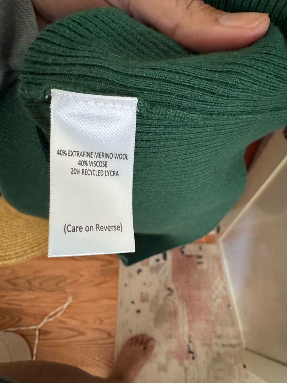 Green Ribbed Knit Mini Dress - Picture 9 of 9